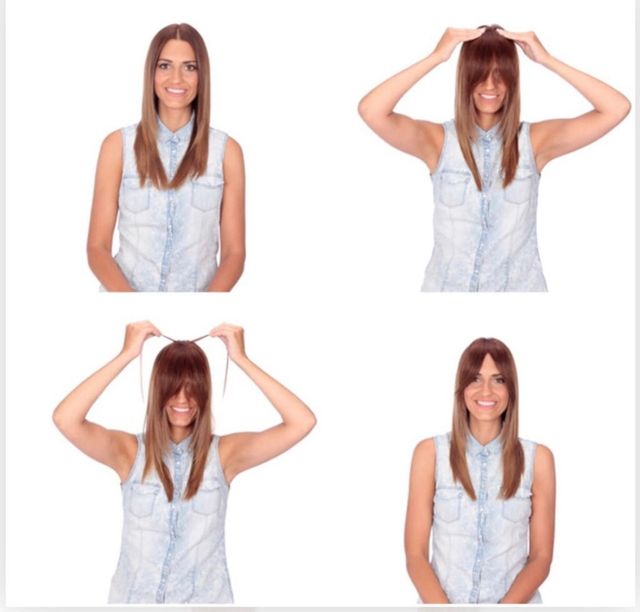 Frangia finta fatta di capelli naturali