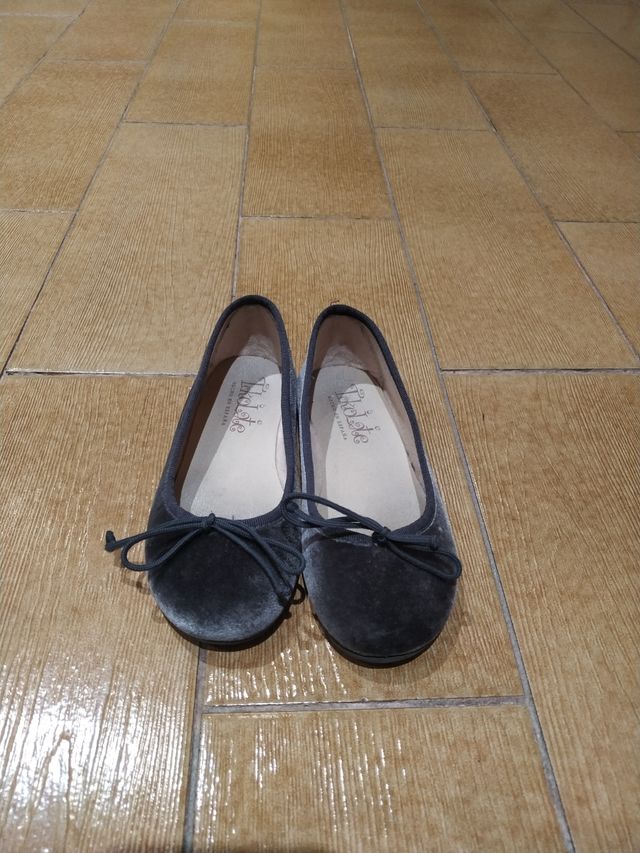 Bailarina Terciopelo Gris