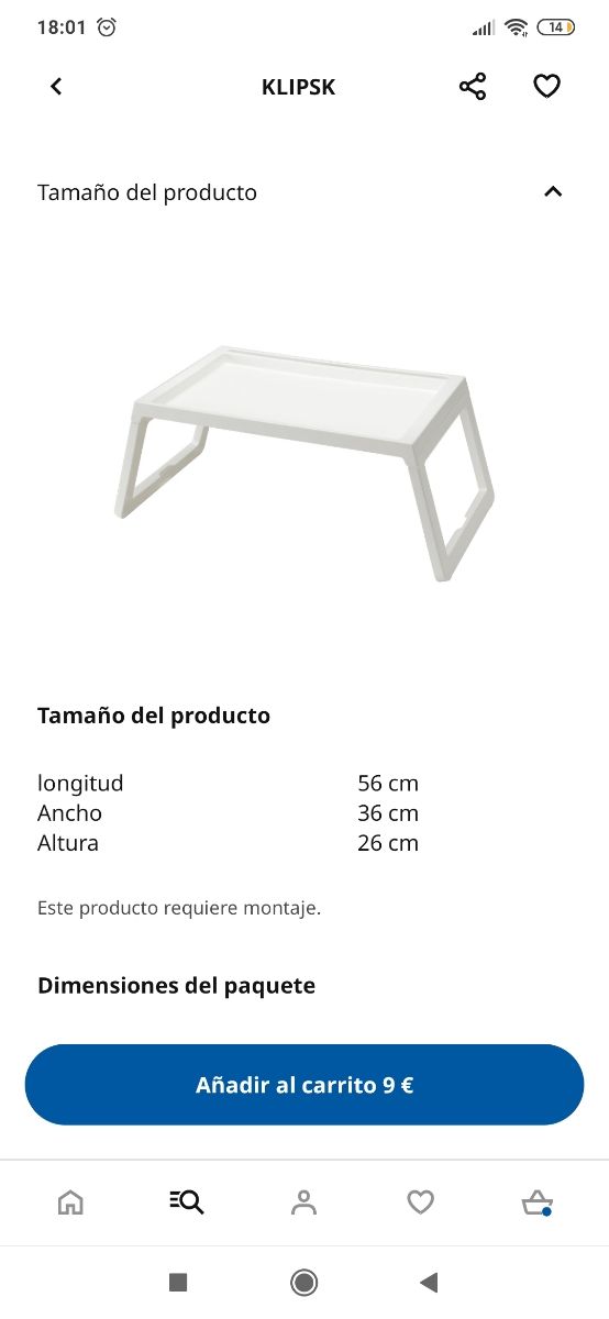 Bandeja plegable ikea 
