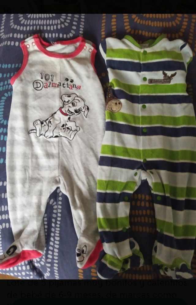 Lote 5 pijamas bebé 6-9 meses