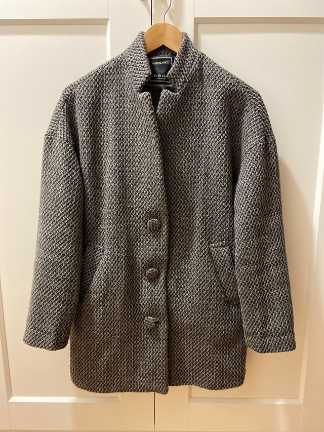 Abrigo gris jaspeado