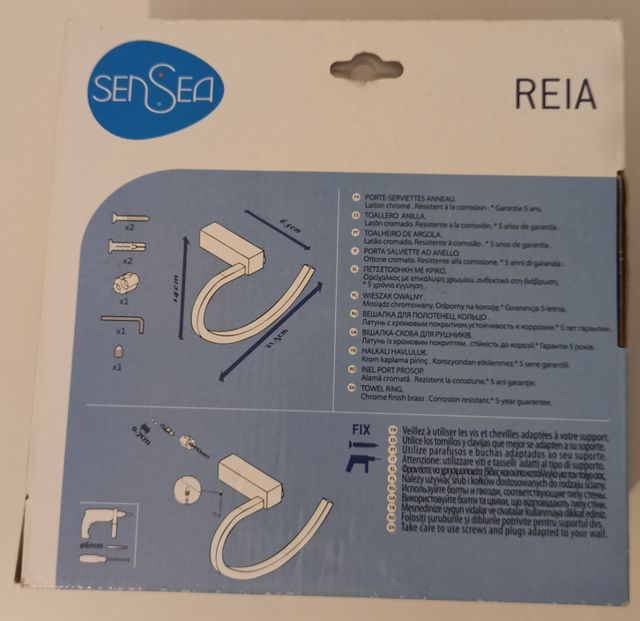 Toallero anilla de latón cromado