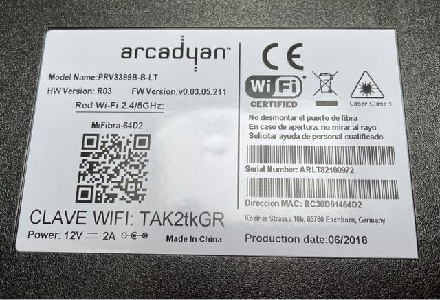 Router LiveBox Fibra ARCADYAN