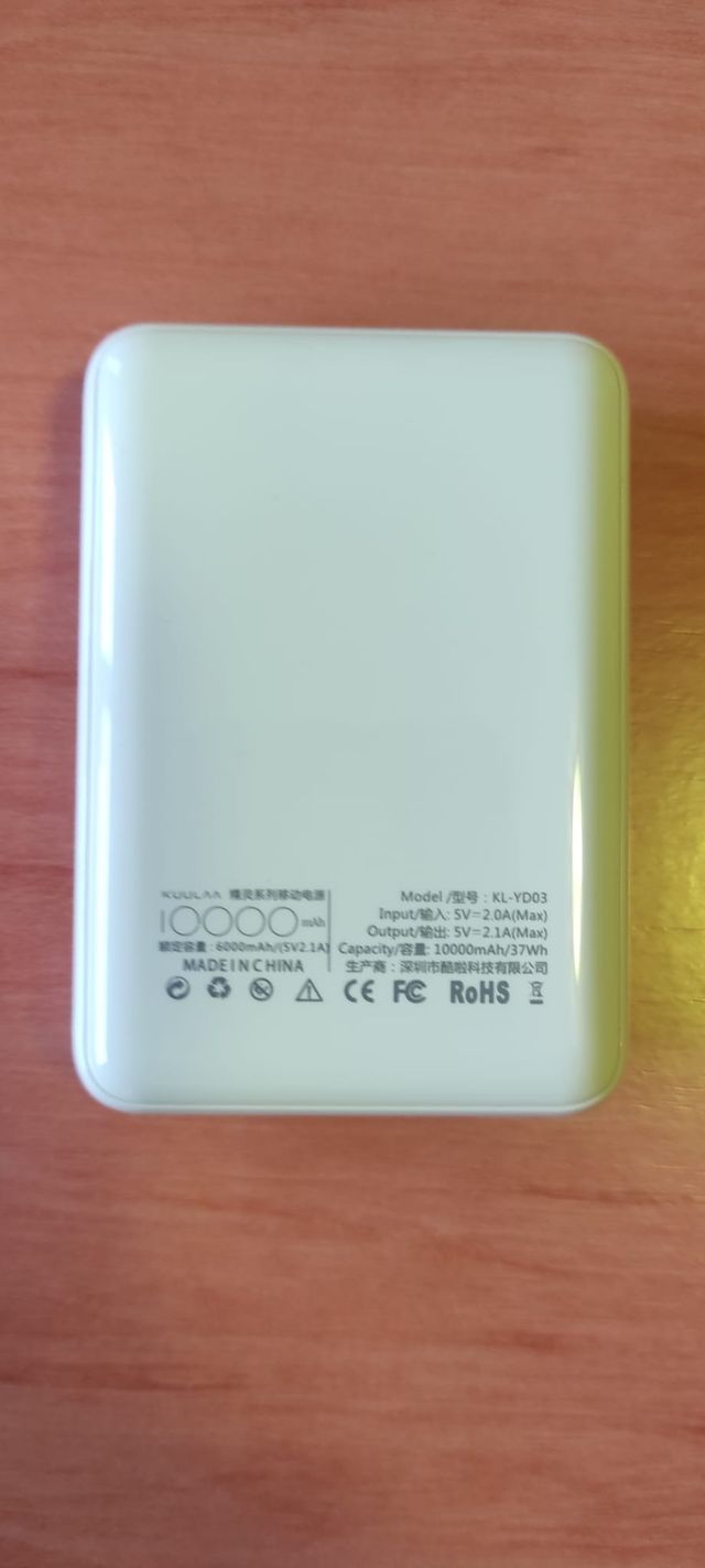 Power Bank Blanca  10.000 mAh