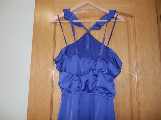 Vestido largo azul eléctrico