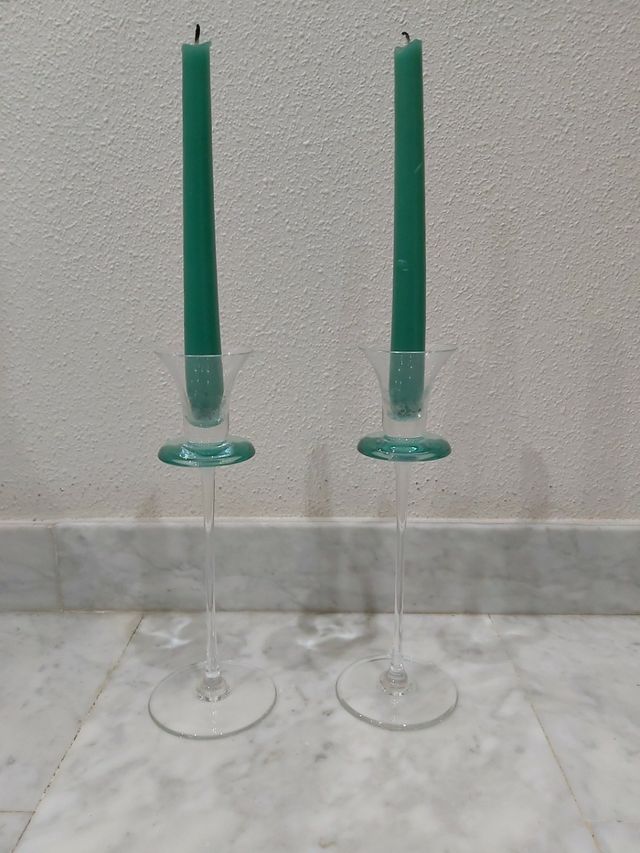 2 candeleros cristal