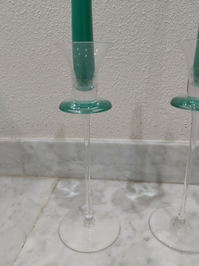 2 candeleros cristal