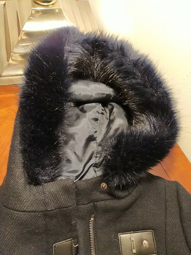 abrigo de paño Zara azul marino