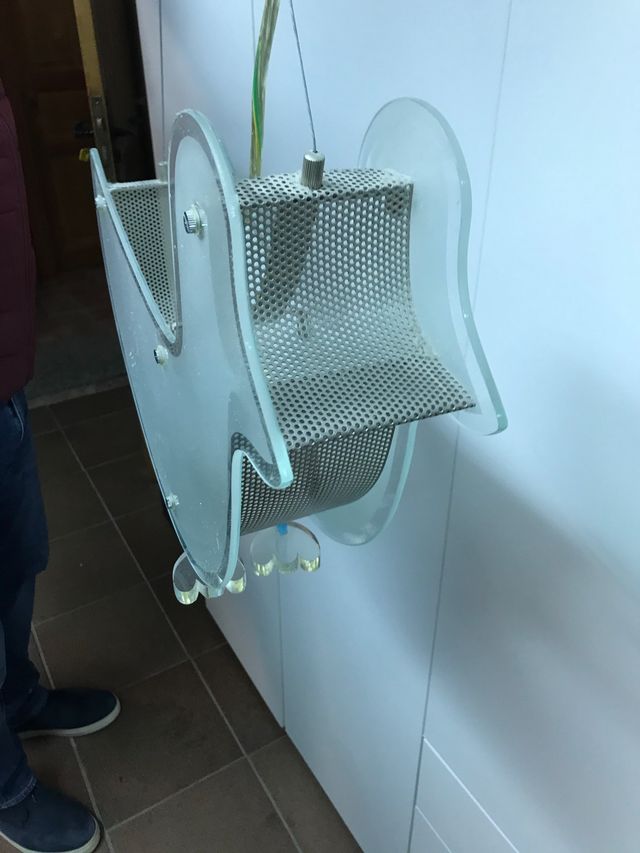 Lámpara techo cristal y metal