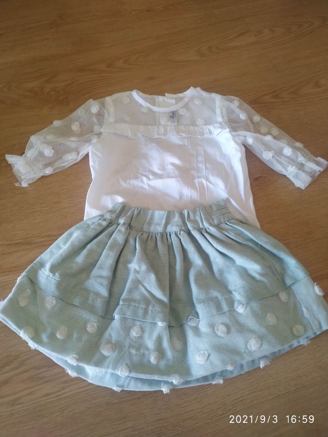 conjunto de falda y blusa miranda 4 años