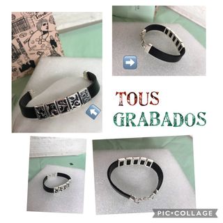 PULSERA PLATA/CUERO de TOUS NUEVA