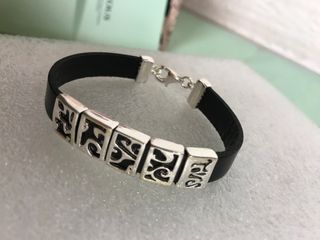 PULSERA PLATA/CUERO de TOUS NUEVA