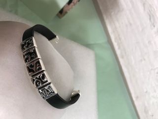 PULSERA PLATA/CUERO de TOUS NUEVA
