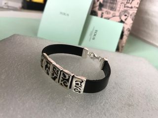 PULSERA PLATA/CUERO de TOUS NUEVA