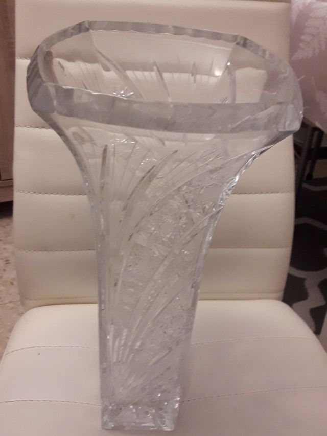florero de cristal vintage