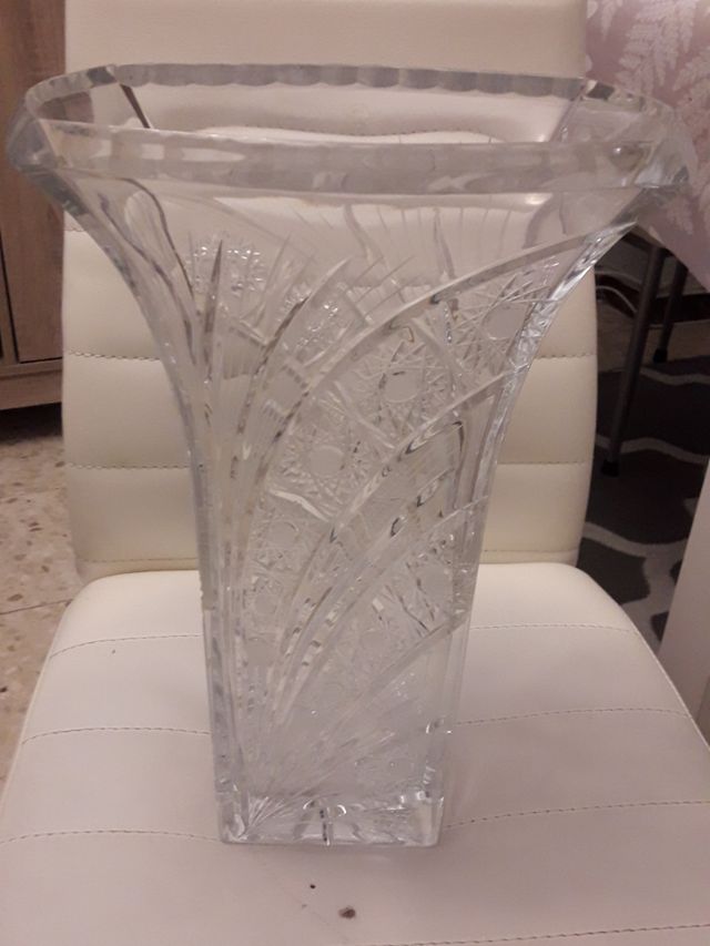 florero de cristal vintage