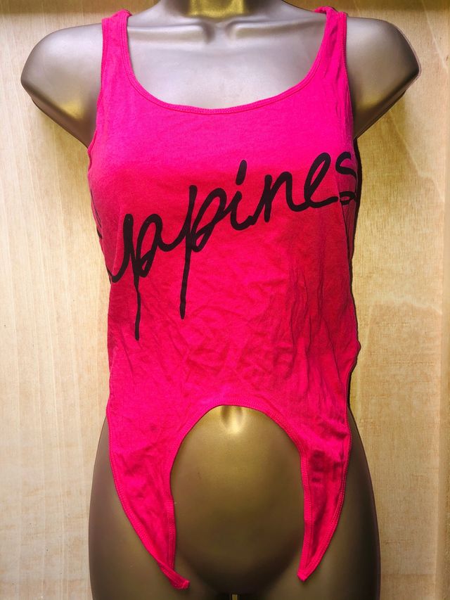 Bershka camiseta top crop nudo rosa XS