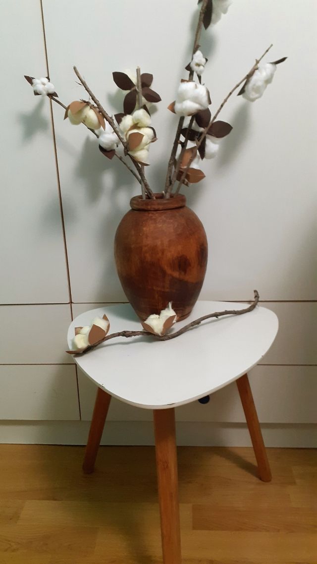 flores de tela de yute y flores de algodón