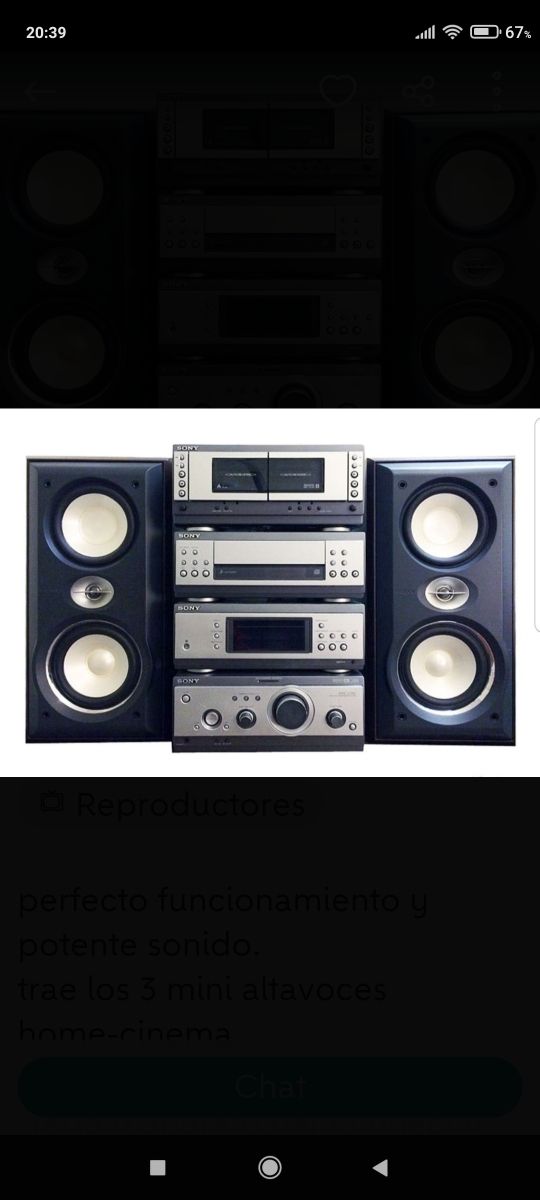 Equipo de música sony de segunda