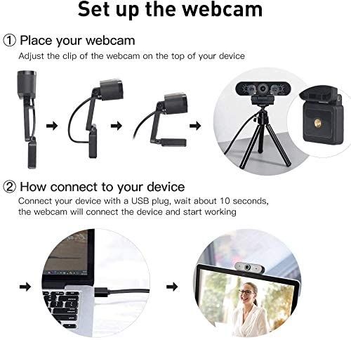 Cámara Web 2K Full HD Micrófono,