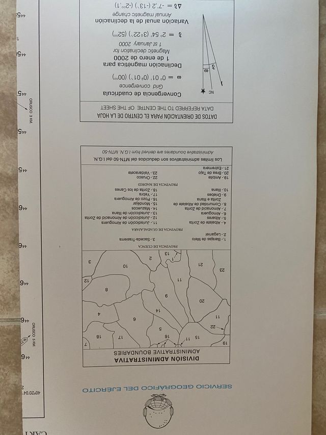 Mapas cartográficos del Ejército Escala 1:50.000