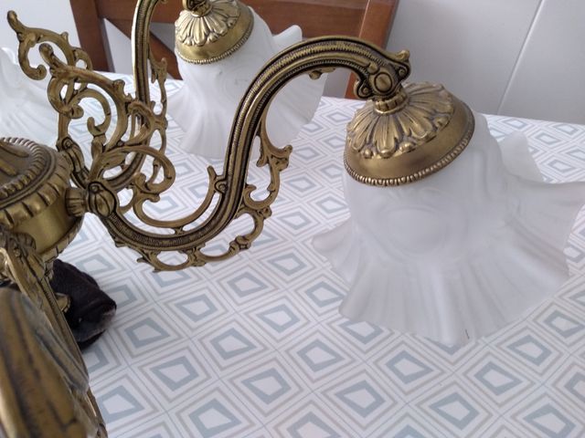 Lámpara de techo de bronce 6 brazos