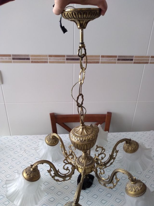 Lámpara de techo de bronce 6 brazos