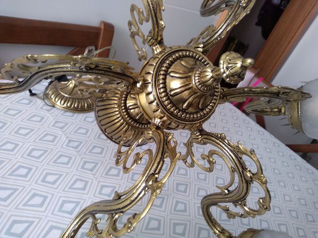 Lámpara de techo de bronce 6 brazos