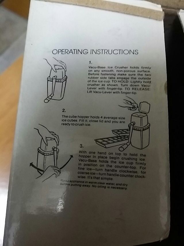 Picadora de hielo manual (nuevo).