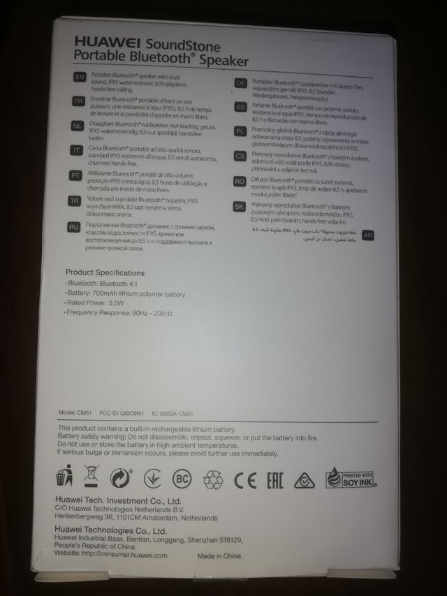 Altavoz Huawei Portable Bluetooth