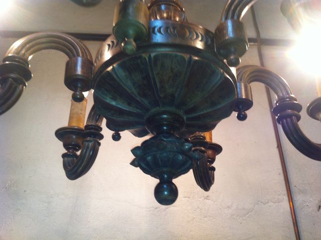 Lampara antigua  de madera