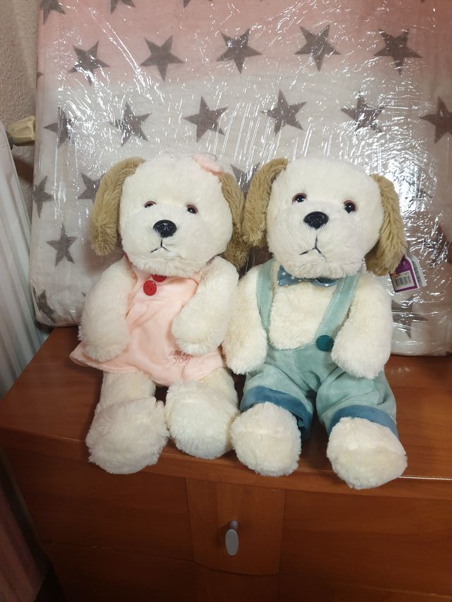 Pareja de perritos de peluche
