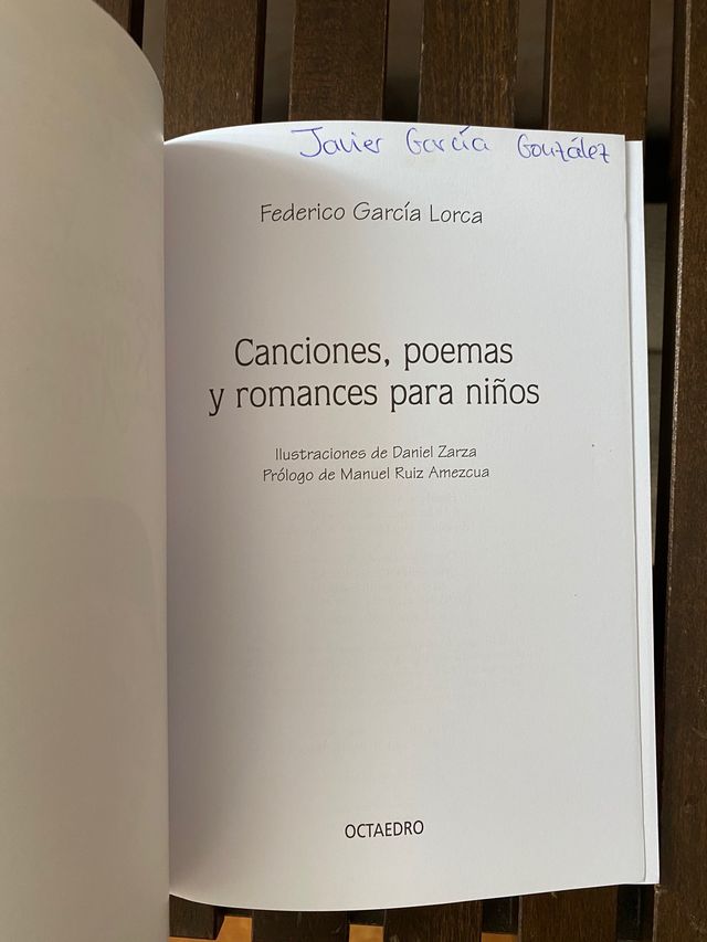 Canciones, Poemas y Romances para niños. Lorca