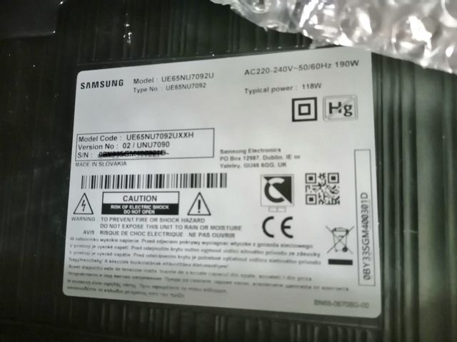 TV 65" SAMSUNG- PARA PIEZAS- PANEL AVERIADO de segunda mano por 50 € en