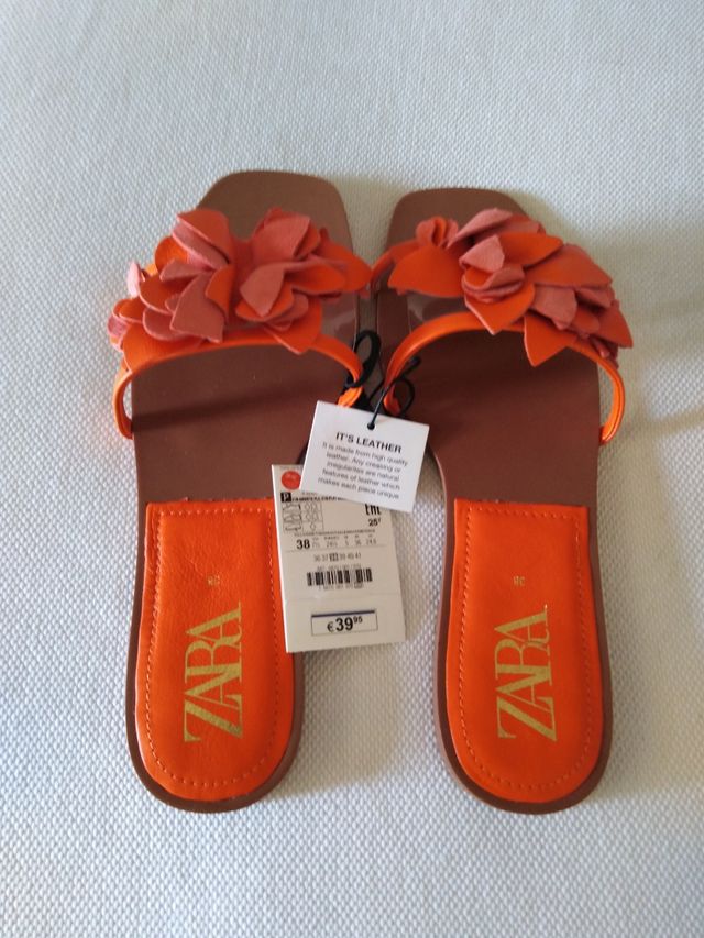 sandalias Zara piel