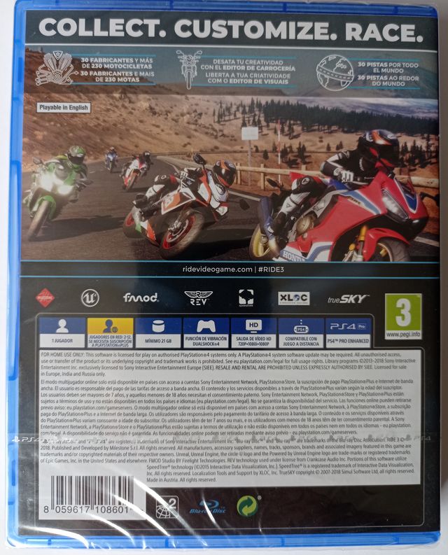 RIDE 3 para PS4