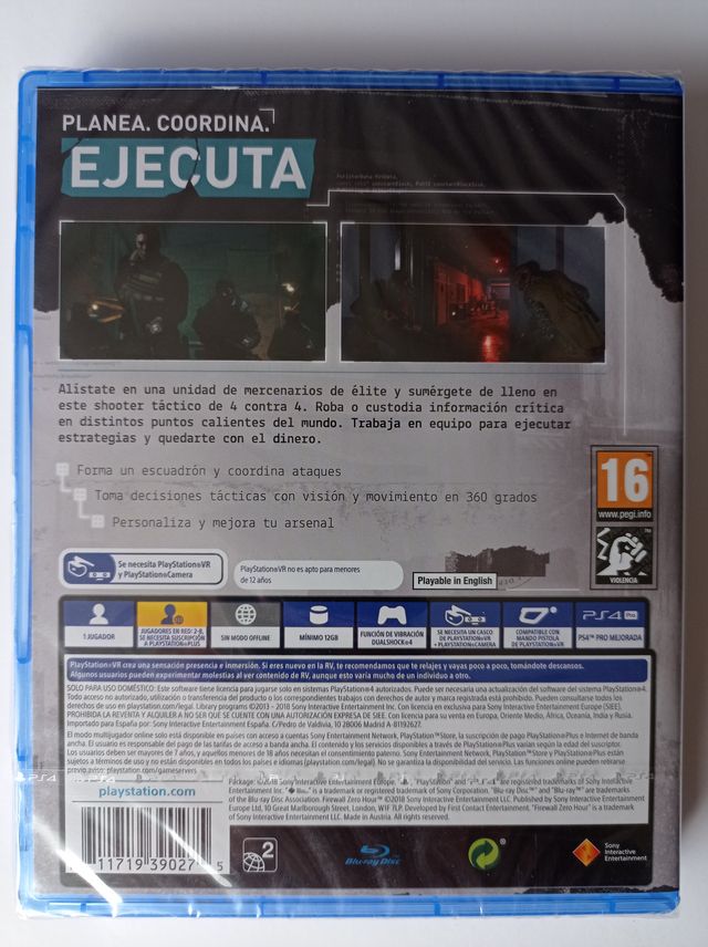 VR FIREWALL. Zero Hour. Para PS4