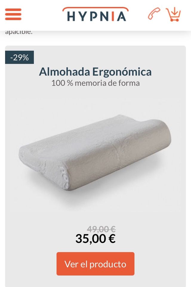 Almohada ergonómica viscoelástica Hypnia