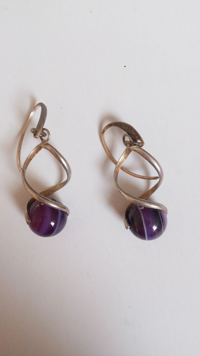 Pendientes plata y amatista