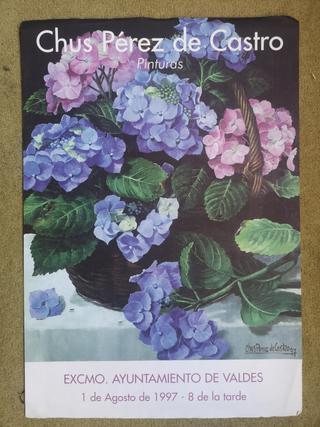 Cartel flores exposición Chus Pérez de Castro 1997