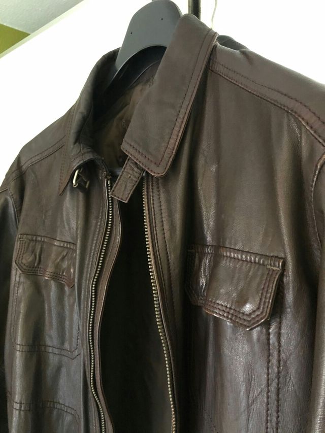 Cazadora Cuero Marrón Emilio Tucci