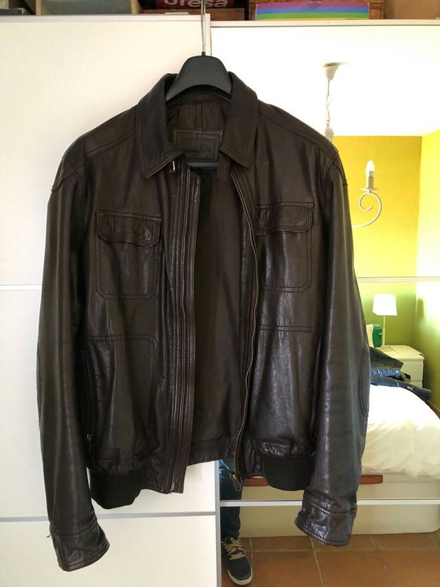 Cazadora Cuero Marrón Emilio Tucci