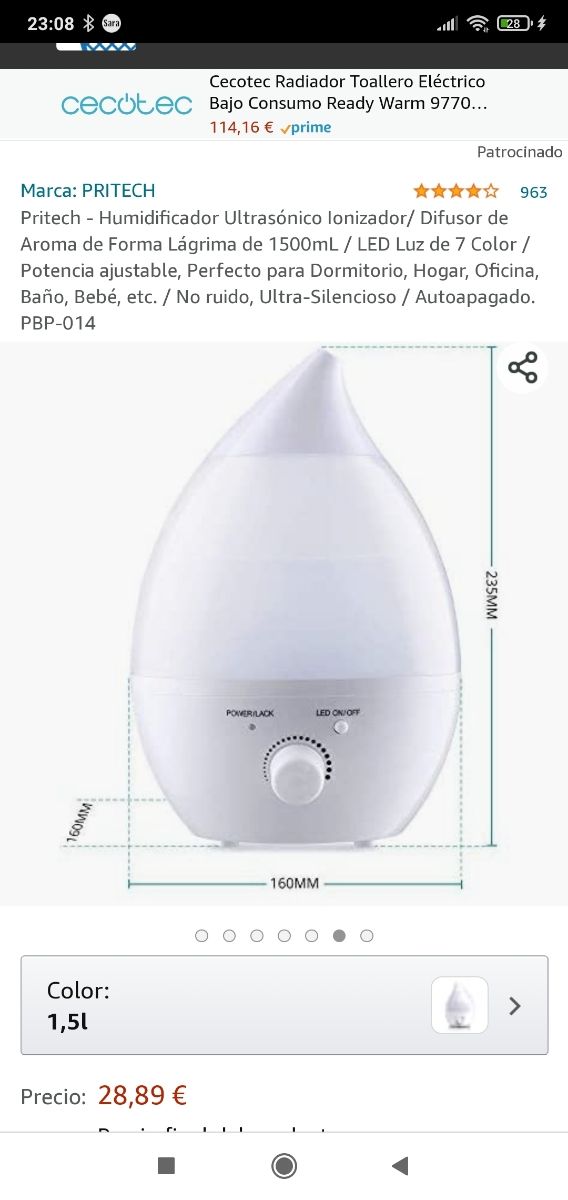 Humidificador Ultrasilencioso