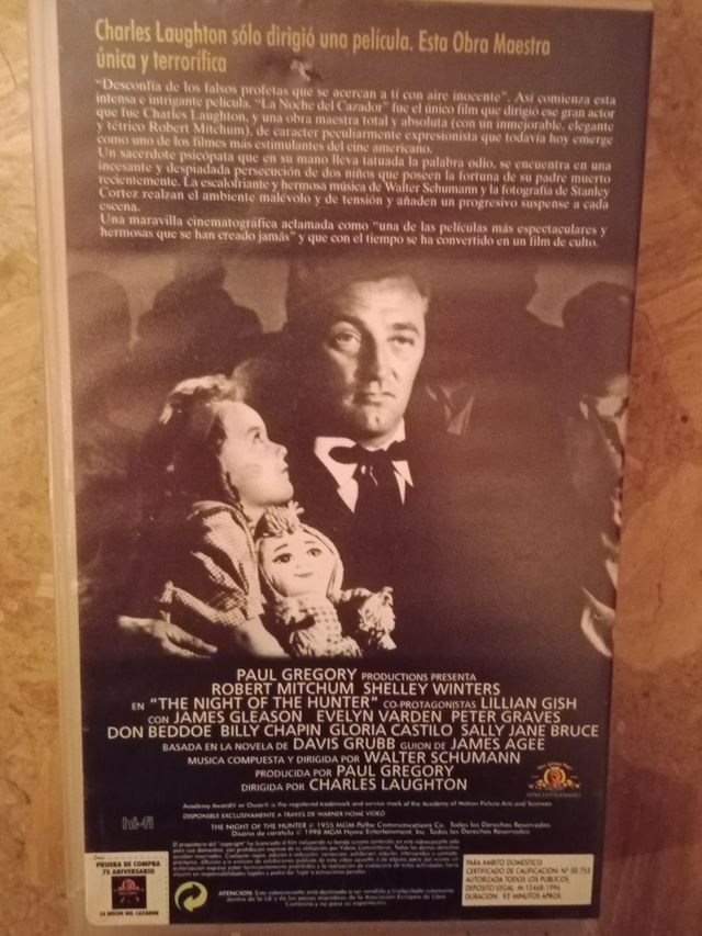 la noche del cazador VHS, 1955