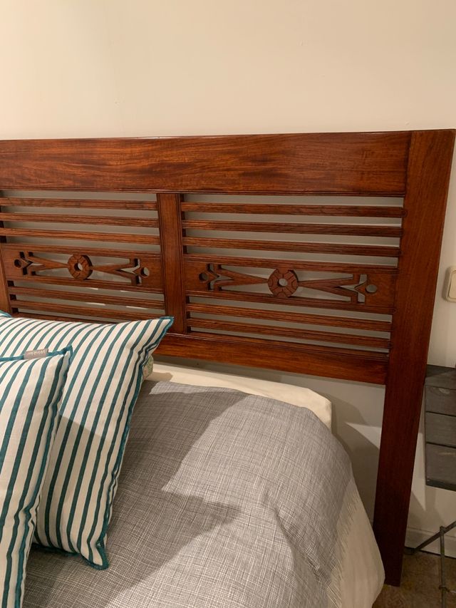 Cabezal cama madera de teka
