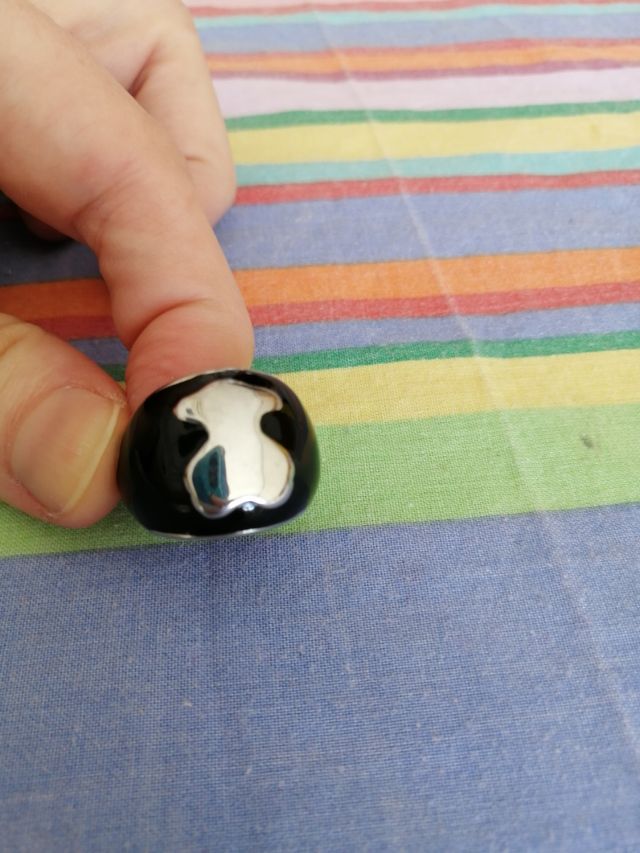 Anillo de acero con osito
