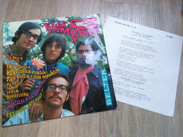 ELS 3 TAMBORS DEMÀ 7" EP SINGLE SARDANA PSYCH 1968
