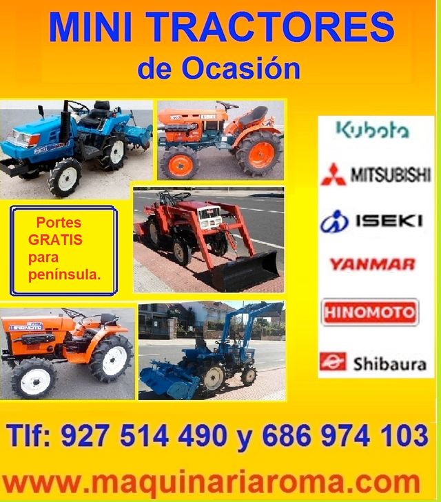 Mini tractor Kubota B 7000.  4x4, con rotavator
