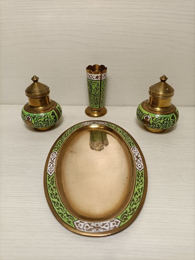 Cloisonne salpimenteros e porta-palitos