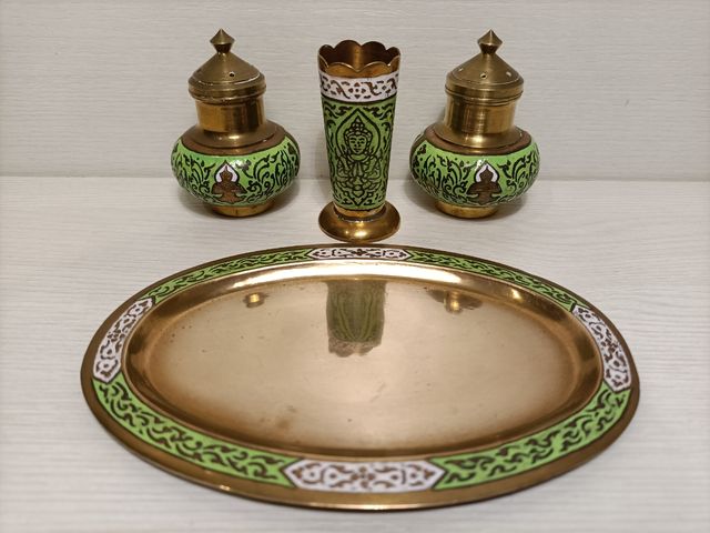 Cloisonne salpimenteros e porta-palitos